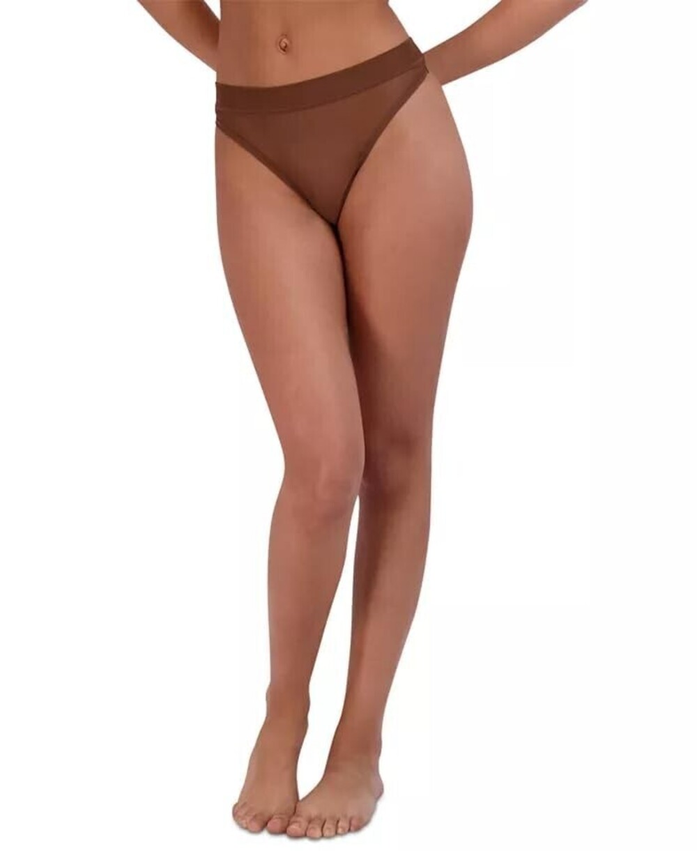NWT Steve Madden Mesh High-Leg Thong Underwear, Tiramisu, Nylon Blend, Small